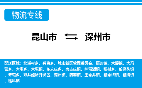 昆山到深州市物流专线-昆山市至深州市货运公司