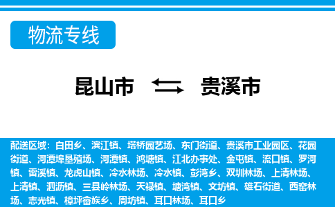 昆山到贵溪物流专线-昆山至贵溪货运公司