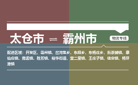 太仓到霸州市物流专线-太仓市至霸州市货运-太仓到霸州市物流公司