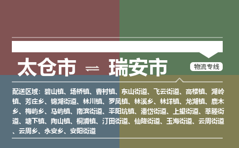 太仓到瑞安市物流专线-太仓市至瑞安市货运-太仓到瑞安市物流公司