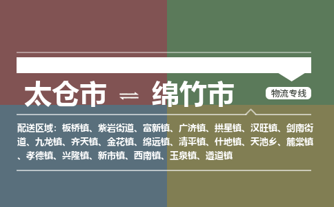 太仓到绵竹市物流专线-太仓市至绵竹市货运-太仓到绵竹市物流公司