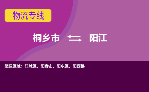 桐乡市到阳江物流专线,桐乡市到阳江货运,桐乡市到阳江物流公司