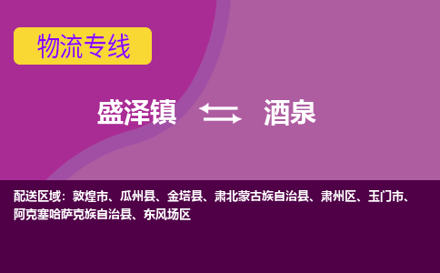 盛泽到酒泉物流专线_盛泽发至酒泉货运_盛泽到酒泉物流公司