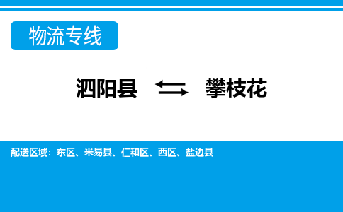 泗洪到攀枝花物流公司-泗阳县到攀枝花专线