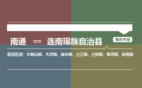 南通到连南瑶族自治县物流专线,南通到连南瑶族自治县货运,南通到连南瑶族自治县物流公司