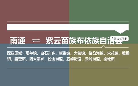 南通到紫云苗族布依族自治县物流专线,南通到紫云苗族布依族自治县货运,南通到紫云苗族布依族自治县物流公司