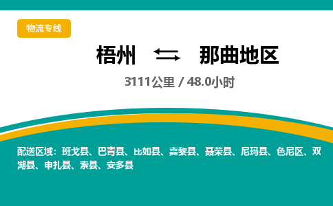 梧州到那曲地区物流专线-