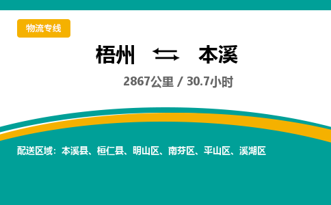 梧州到本溪物流专线-