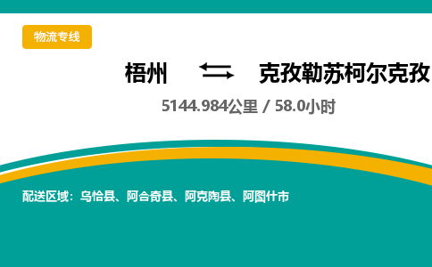 梧州到克孜勒苏柯尔克孜物流专线-