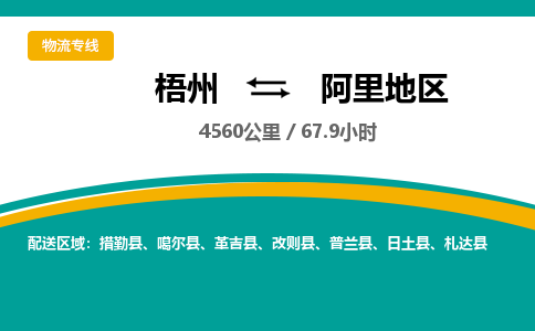 梧州到阿里地区物流专线-