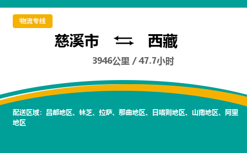 慈溪市到西藏物流专线,您可以选择慈溪市和善物流公司