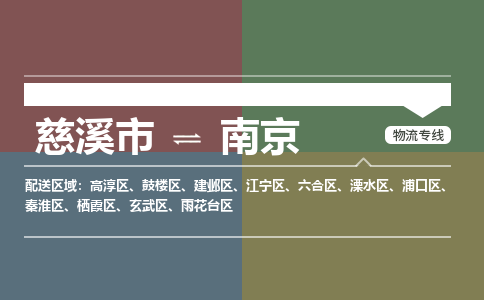 慈溪市到南京物流专线,您可以选择慈溪市和善物流公司