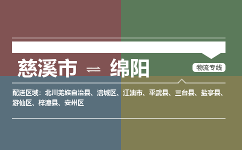 慈溪市到绵阳物流专线,您可以选择慈溪市和善物流公司