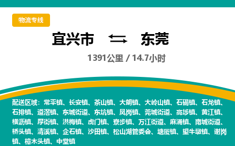 宜兴到东莞物流专线,宜兴市到东莞货运,宜兴市到东莞物流公司