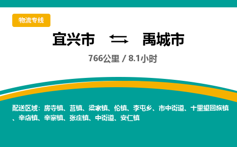 宜兴到禹城市物流专线,宜兴市到禹城市货运,宜兴市到禹城市物流公司