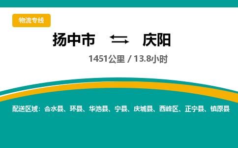 扬中到庆阳物流专线,扬中市到庆阳货运,扬中市到庆阳物流公司